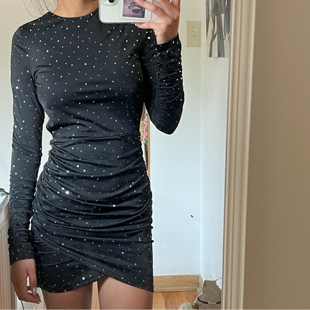Lucy in the sky glitter long sleeve dress